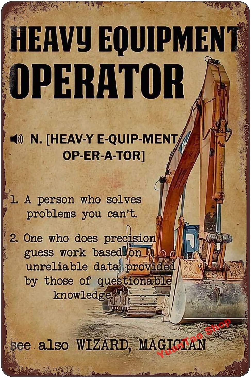 لافتة معدنية مضحكة بتصميم قائم - مراجعة Heavy Equipment Sign وسعره
