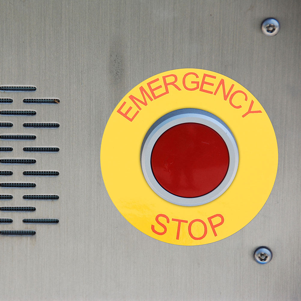 ملصق إشارة التوقف الطارئ (قطعت - مراجعة Heavy Equipment Sign وسعره